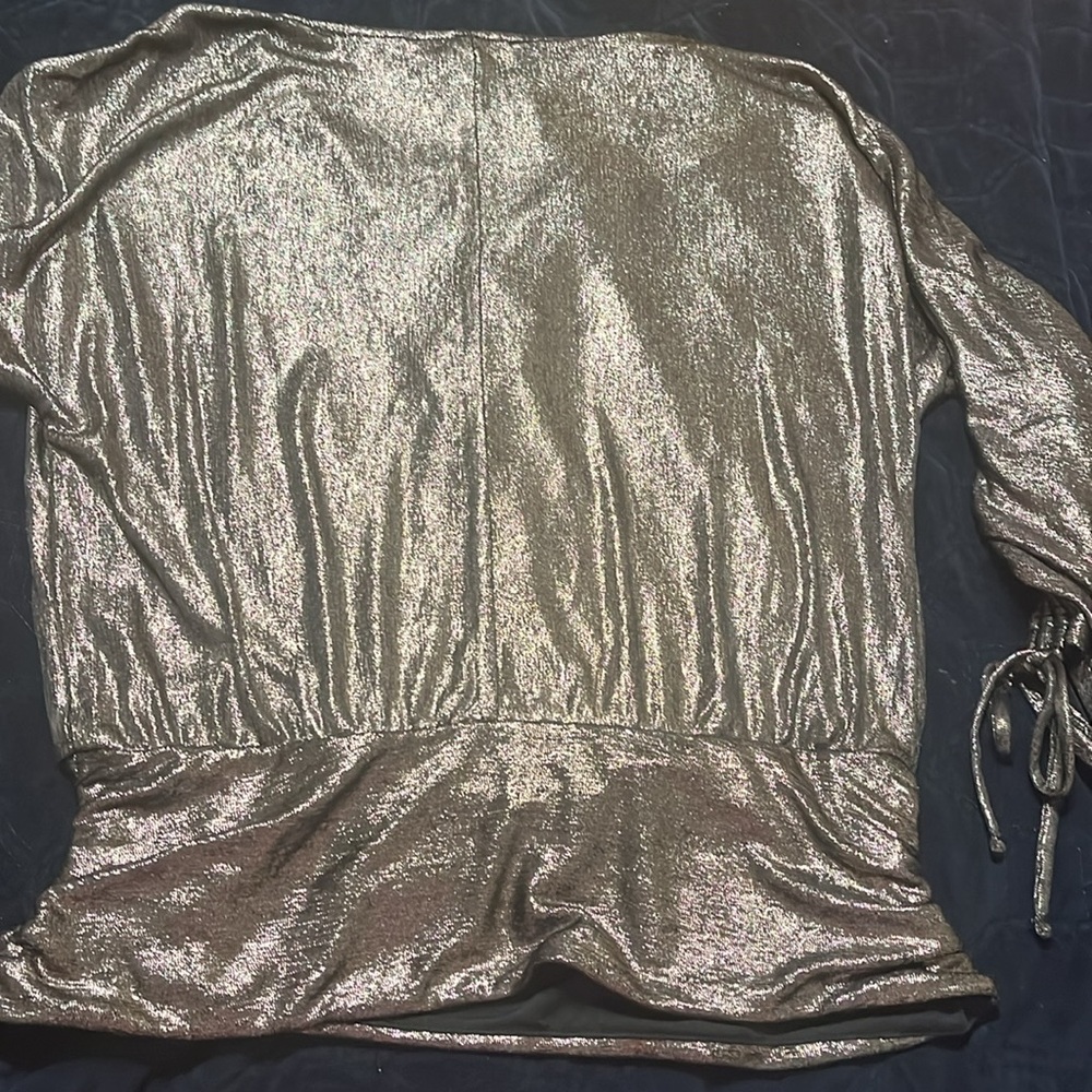WHBM Metallic Surplice Top - Picture 8 of 8